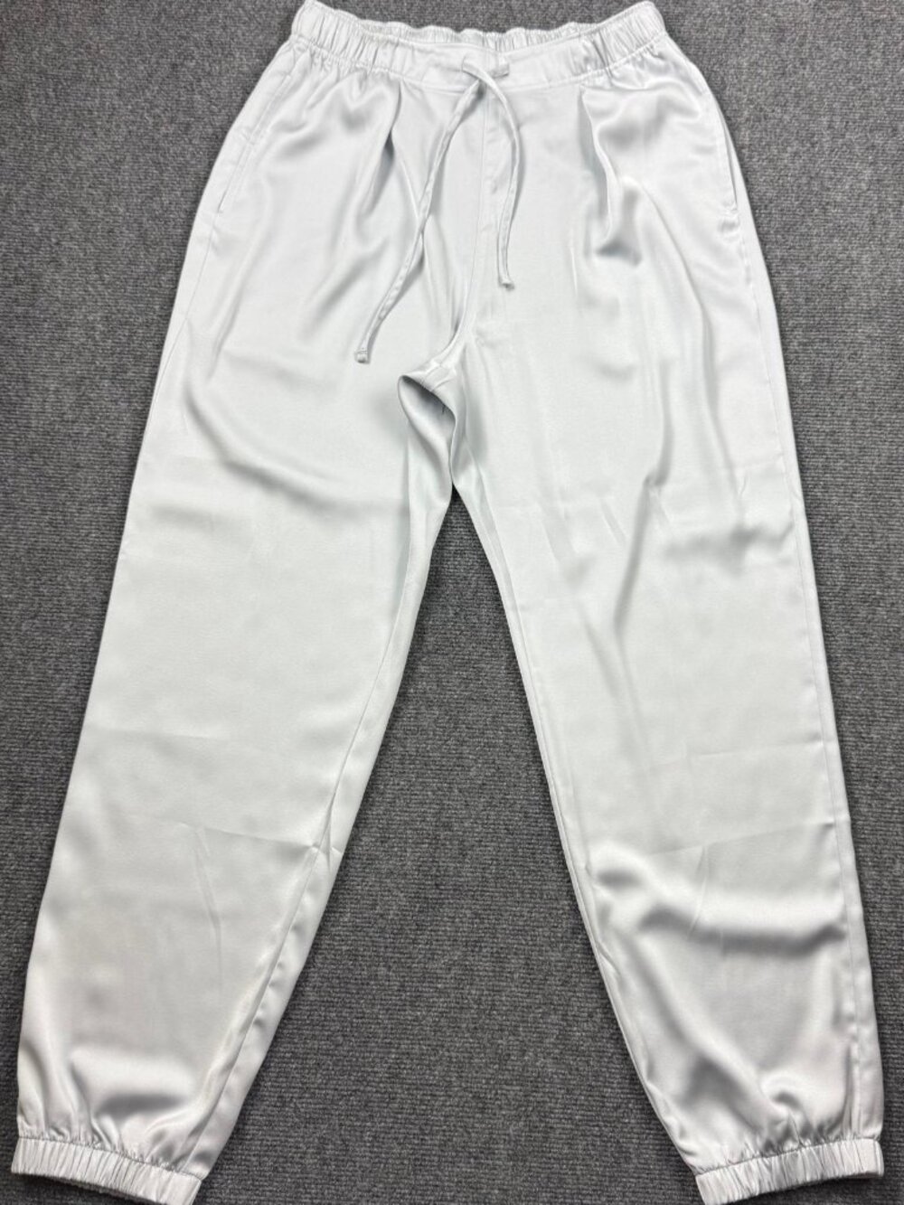 Uniqlo Satin Jogger Drawstring Pants Solid Light Blue Women's Small